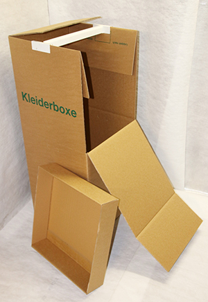 Kleiderkarton mit Plastikstange